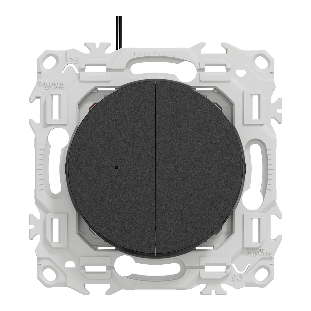 Odace double VV ou poussoir LED noir